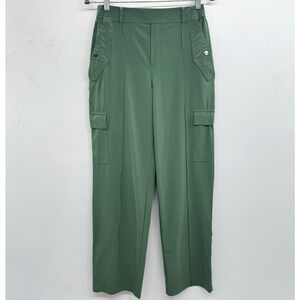 Athleta Vienna Cargo Pants Sz 6 Green Stretch Lightweight Travel Office Relaxed